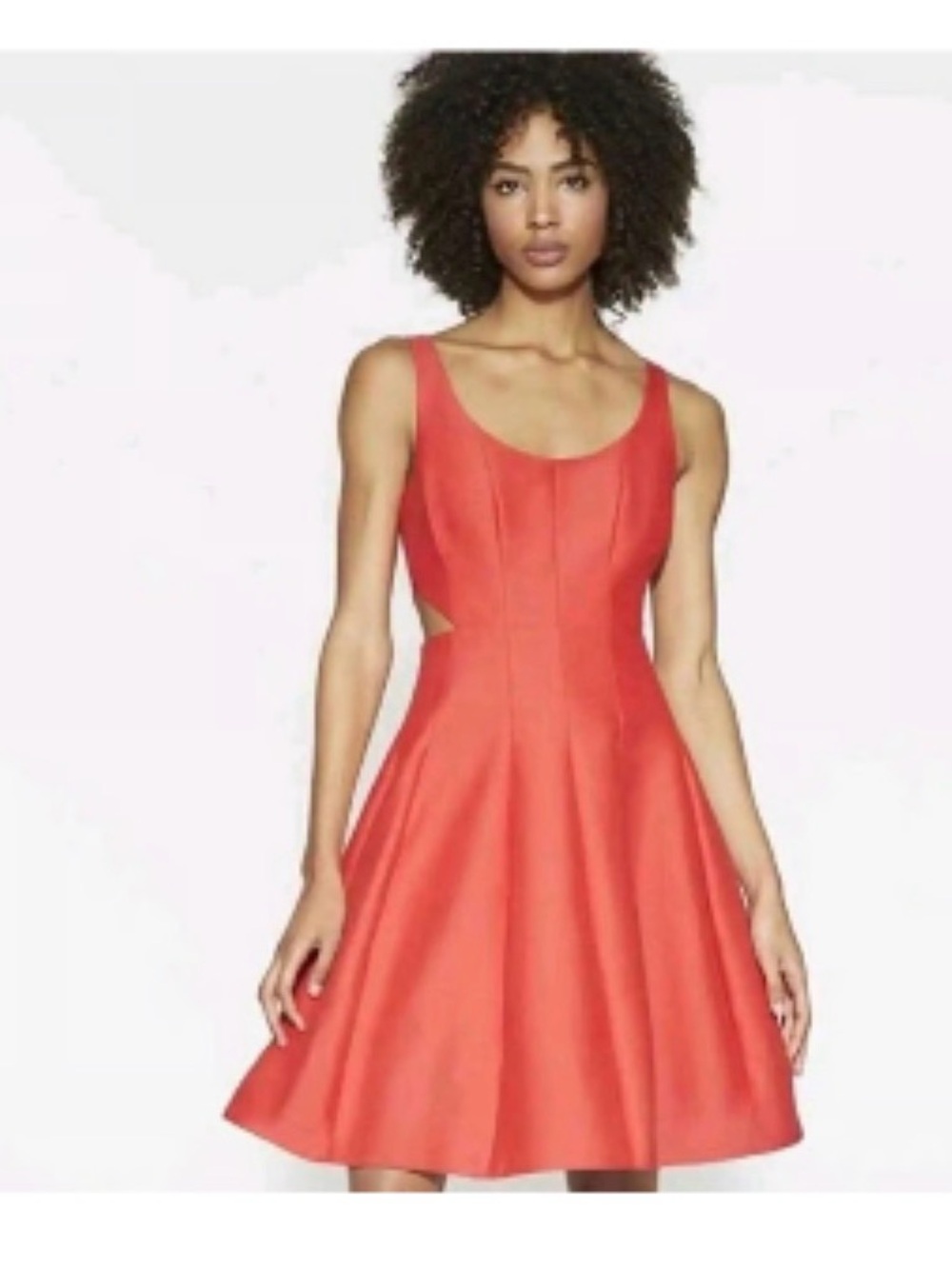 NWT Halston Coral Cutout Fit-and-Flare Dress